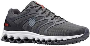 K-Swiss Men's Tubes 200 Training Shoe, Asphalt/Jet Black/Spicy Orange, 8 M