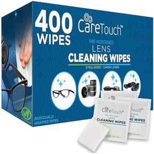 Care Touch Glasses Wipes, 400ct - Lens Cleaning Wipes for Eyeglasses, Eyeglass Individually Wrapped, Cleaner Lenses Glasses&Optical Lens, Disposable