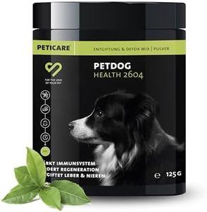 Peticare Polvo de desintoxicación para perros | Fórmula purificadora que apoya el hígado y los riñones, promueve la digestión y el sistema inmunológico | con cardo mariano, MSM | alimento