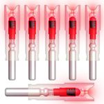 Linpeng 6Pcs-New Lighted Nocks for Arrows with 300, 762Mm Inside Diameter Led Nocks Arrow Nocks with Switch Button for Archery Hunting 6 Pack (Red Pack of 6)