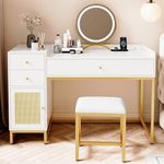 AWQM White and Gold Makeup Vanity D