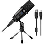 Link Dream USB Microphone, Condenser Computer PC Mic with Tripod Stand for Gaming Podcasting Streaming Recording Voiceover YouTube Skype Twitch Zoom Cardioid, Compatible with Desktop Laptop Windows