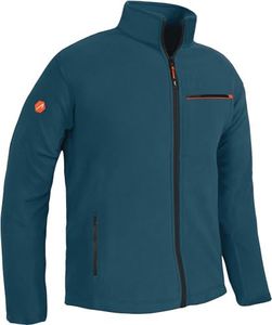 ACE Giacca in pile - giacca calda da uomo per l'outdoor - giacca da uomo senza cappuccio - zip e tre tasche - Blu - S