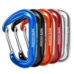 TITECOUGO Sturdy Carabiner Clips, 12KN (2697 lbs) Heavy Duty Caribeaners for Camping, Hiking, Outdoor and Gym etc, Small Carabiners for Dog Leash and Harness 5 color