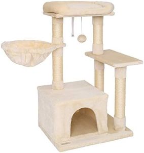 lionto Arbre à Chat Arbre à Grimper griffoir pour Chat Hauteur 85 cm, Beige