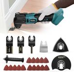 Ecarke Cordless Oscillating Multi-Tool for Ma-Kita 18V Battery, Brushless Multitool with 6 Variable Speeds, Oscillating Tool Kit for Removing, Scraping, Cutting with 23 Accessories(NO Battery)