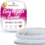 Slumberdown Cosy Nights Double Duvet - 10.5 Tog All Year Round Quilt Ideal for Summer & Winter - Comfortable, Soft Touch Cover, Hypoallergenic, Machine Washable, Size (200cm x 200cm)