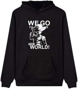 YIMIAO Hombre Mujer One Piece Sudaderas con Capucha Jóvenes Japonesa Anime Luffy Uniforme Niño Niña Pullover(L)