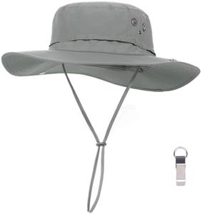 PLCWSCFV Plus Size XL XXL Sun Hats for Men Bucket Boonie UV Protection UPF50+ Waterproof Wide Brim Foldable Fishing Beach, Plc927light Grey, X-Large-XX-Large