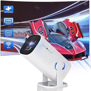 ONATISMAGIN Mini Projector - [180°Rotatable Stand], Portable Projector with Auto Keystone & Zoom, 1080P Support Projector, Outdoor Movie Projector for Phone/TV Stick/HDMI/PS5