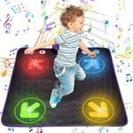 JUYOUNGA Dance Mat Toys for Girls - Light Up Play Mat with LED Lights, Adjustable Volume, 3 Game Modes, Built-in Music, Dance Game Pad Toy Christmas Birthday Gifts for 3 4 5 6 7 8 9+ years old kids