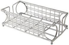 Boston International CAD18243 New York Art Deco Stripes Guest Towel Holder Caddy, 8.75 X 4.75-Inches, Silver Foil