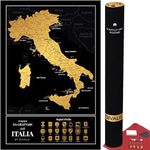 Easy to Frame Italy Scratch Map - Scratch Wall Map of Italy - Scratch Travel Map Wall Map - Scratch Off Italy Map - Scratchable Poster