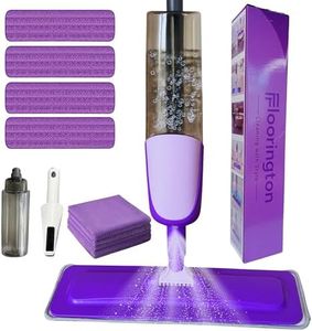 FLOORINGTON Spray Mop for Floor Cleaning Wet & Dry Microfiber Mop with 550ML Refillable Bottle, 4 Washable Pads, 4 Microfibre Cloth and 1 Scraper Perfect for Home, Kitchen, Hardwood, Tile Floors PS08