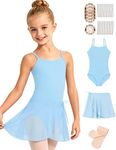 Sanmsoner Girls Ballet Leotard with Dance Skirt Tights(ZH269008-25-XL)