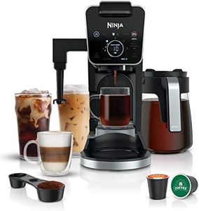 Ninja DualBrew Pro Specialty 12 Cup Coffee Maker, Glass Carafe, Single-Serve Compatible with K-Cup Pods, 4 Brew Styles, Built In Frother, Black (CFP300)