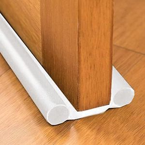 Kepfire Twin Door Seal & Draft Stopper - 96 cm Adjustable Gap Protection for Home Noise Control, Thermal Insulation, Particle Barrier - White