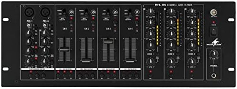 Monacor 202070 MPX-4PA - Mixer a 3 zone, colore: Nero