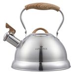 Whistling Tea Kettle Stainless Steel Teapot, Teapot for Stovetop Induction Stove Top, Fast Boiling Heat Water Tea Pot 2.85 Quart(Silver-RW)