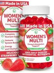 Lunakai USA Made Women’s Multivitamin Gummies – 100% Daily Dose of 16 Essential Nutrients, Non-GMO, Delicious Strawberry Flavor, 60ct