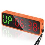 Small Gym Timer Clock, Stopwatch, Workout Interval Timer with Built-in Powerful Magnet, Large LED Digital Display, Home Accessories Countdown Clock for Home Gym Garage Schools (Matte Orange)