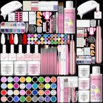Saviland Acrylic Nail Kit – Professional Nail Kit for Beginners Acrylic Powder & Liquid for Acrylic Nails Gel Polish Electric Nail Drill Kit Full Half Cover Nails Tips Nail Tools for Home DIY Nail Art