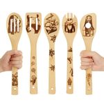 Wooden Spoons for Cooking Set of 5,Nightmare Before Christmas Gifts,Wooden Spatula for Wood Kitchen Utensil Set,Cooking Utensils Set for Kitchen Decor,Housewarming Presents