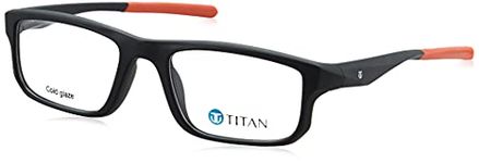Titan Crest Black Colored Rectangle Shaped Polarized Eyeglasses for Men and Women (TS1002MFP1V)