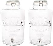 2X 8.7L Glass Drinks Dispensers with Tap - Large Kitchen Party Water Juice Punch Drink Fridge Container Jug Bottle Jar - by Rink Drink