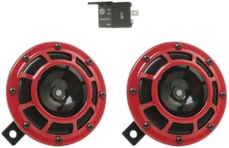 Hella Stark Sound – 109.23.37 – Red Set 12 V High/Low Frequency Hella Super Tone Horn Set B 133, 12 Volt