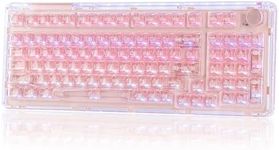 KiiBoom Phantom 98 Hot Swappable Crystal Gasket-Mounted Mechanical Keyboard, Triple Mode NKRO Gaming Keyboard with South-Facing RGB, Clear Keycaps, 8000mAh Battery for Win/Mac