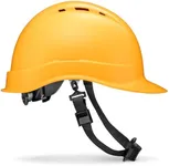 ACERPAL Cap Style Vented Yellow Solid Color OSHA Hard Hat with 6 Point Suspension