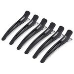 AIMIKE 6pcs Professional Hair Clips for Styling Sectioning, Non Slip No-Trace Duck Billed Hair Clips with Silicone Band, Salon and Home Hair Cutting Clips for Hairdresser, Women, Men - Black 10.9cm