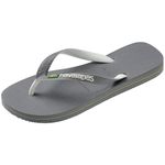 Havaianas Brasil Mix Unisex Adult Flip Flops | Color: Grey/White/White | Size: 8 UK