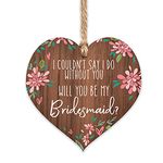 Will You be My Bridesmaid Gifts | Proposal Floral Ornament for Women | Wedding UK Gift Bags | Womans Daughter Keepsake | Thank You Presents Poem Hen Party | Pink Green Flowers Patterns