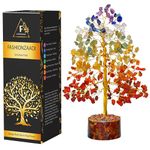 Seven Chakra Tree of Life, Crystals and Gemstones Tree, Feng Shui Bonsai Tree for Positive Energy, 7 Chaka Tree, Artificial Decorative Tree, Spritiual Gifts for Women, Reiki Healing Money Tree