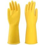 Rubber Gloves, 3 Pairs Cleaning Gloves Reusable Dishwashing Gloves, Waterproof Household Dishwashing Gloves for Kitchen (XL,Yellow)