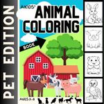 A kids animal colouring book: Pet e