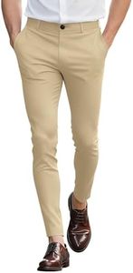 GINGTTO Mens Khaki Pants Casual,Chino Pants for Men Slim Fit Stretch Fashion Dress Pants for Men 30X32