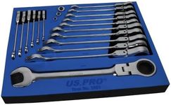US PRO 20pc Metric Flex Gear Ratchet Combination Spanner Wrench Set 8-32mm 3985