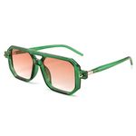 FEISEDY Vintage Square 70s Flat Pilot Sunglasses Women Men Classic Retro Stylish Frame UV400 Sunglasses B2622