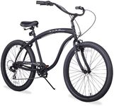 Firmstrong Bruiser Man Seven Speed Beach Cruiser Bicycle, 26-Inch, Matte Black