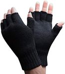 Mens Thinsulate 3M Thermal Fingerless Gloves Black L/XL GL131