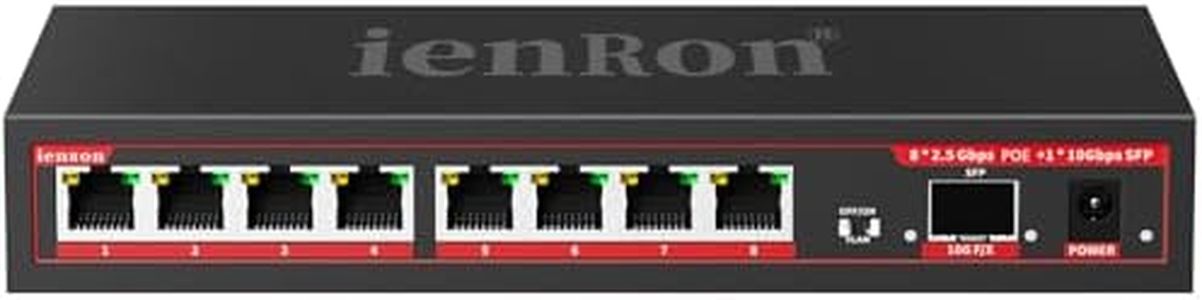 8 Port 2.5Gb PoE+ Switch with 1*10Gb SFP+ Uplink | Upgrade 30W Per Port, Total120W Budget ,IEEE802.3af |AT, VLAN | Metal Housing Fanless| Plug & Play | Wall Mountable | for AP &IP, Home, Office