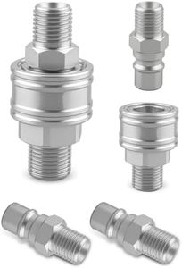 ULXIOM M16-M14 Hydraulic Attachment Quick Fitting (Straight Through Unvalved Coupler) Fit for AGT or Mini Excavator Hydraulic, 4 Male and 2 Female Connector