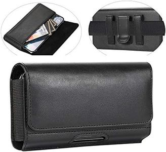 PU Leather Phone Holster Pouch For Samsung Galaxy S23 Plus S22+ S21 FE S20 FE S10+, A54 A53 A52 A34 A33, Note 10+, iPhone 14 Plus 14 13 12 11 Pro Max，Moto E G Fast OnePlus N20 Belt Clip Case Holder(L)