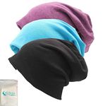 Gellwhu Unisex Cotton Beanies Soft Sleep Cap for Hairloss Cancer Chemo 3 - Pack, Pack a, One Size