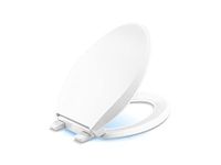 KOHLER 75796-RL-0 Cachet Nightlight Readylatch Quiet-Close Elongated Toilet Seat, White