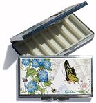 Lissom Design Pill Boxes - Small Pillbox for Purse or Pocket, Travel Organizer for Medicine or Jewelry, 7-Compartments, A Friend Loves - Butterfly