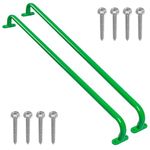 Purife 37'' Playhouse Ladder Handle (1 Pair), Metal Green Playground Safety Handle, Swing Set Grab Handles, Playset Kids Handle Bar, Hand Grip for Treehouse, Jungle Gym, Rock Climbing Wall - 500LBS